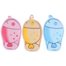 Lot de 3 éponges de bain pour bébé, motifs animaux et poissons, absorbantes et réparatrices.
