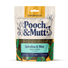 Pooch & Mutt - Superfood Dog Dental Sticks (Regular Sticks), Dog Dental Chew, for Teeth and Gums Cleaning, Spirulina and Mint Flavour, 1 pac