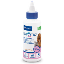Virbac EpiOtic Cat and Dog Ear Cleaner Solution - Antibacterial and Anti-fungal Dog and Cat Ear Cleaner - 125ml