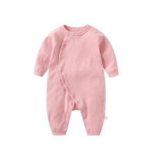 Body infantil em promoção para meninas e meninos, modelo 73, manga longa, cor sólida, com modelagem assimétrica, ideal para engatinhar na