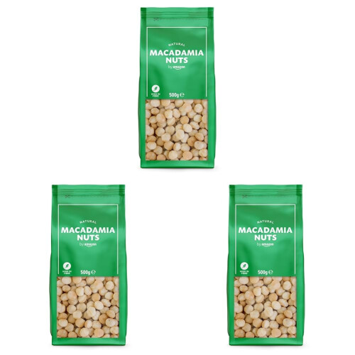 - Nueces de macadamia, Sin Sal, 500g (Paquete de 3)