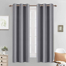 Rideaux occultants à œillets, thermiques et isolants, pour chambre à coucher (38 po x 63 po, gris, 2 panneaux)