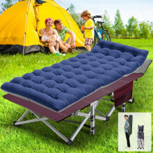 Folding Camping Cot – Double-Layer Oxford, Heavy-Duty, Portable with Carry Bag, for Home/Office/Beach – Compatible with Standard Accessories