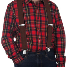Bretelle da uomo CLASSIC resistenti: larghe 2 pollici, clip robuste, schiena a X, elastico regolabile da lavoro