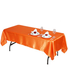 BalsaCircle Halloween Lot de 6 nappes rectangulaires en satin orange 60 x 120 pouces pour fêtes, mariages, réceptions, traiteurs et repas à la