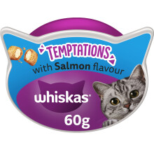 WHISKAS Temptations - Tasty, Crunchy Treats for Adult Cats, Small