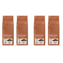 - Caf? en grano Natural Espresso crema, tueste claro,- Certificado Rainforest Alliance, 500 g (Paquete de 4)