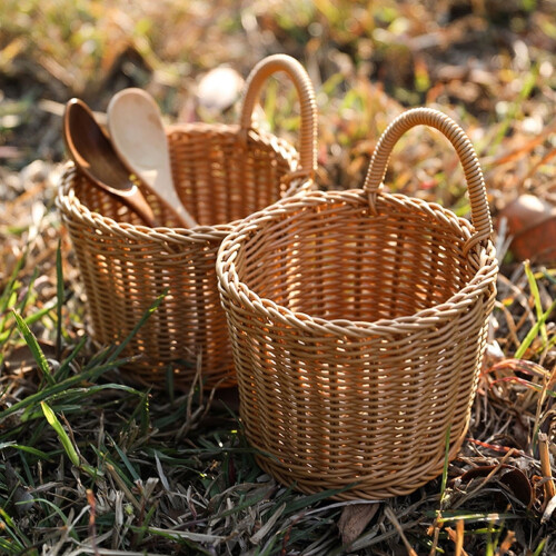 Kitchen Storage Hanging Basket Seagrass Veggies Wire Baskets Wicker Light Brown