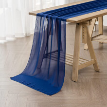 Tischläufer aus königsblauem Chiffon, 71 x 300 cm