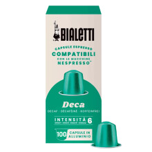Bialetti Caf? C?psulas compatibles con Nespresso? - Descafeinado - 100 C?psulas