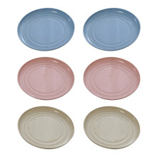 Lot de 6 assiettes en paille de blé, soucoupes, assiettes de conservation des aliments, vaisselle sans danger pour la maison