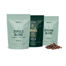 Incapto Pack de Introducci?n al Caf? en Grano de Especialidad | Jungle Blend, Caf? de Brasil y Strong Blend | Nivel de Tueste Alto y Aroma Intenso | 3