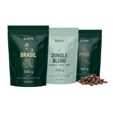 Incapto Pack de Caf?s especial Caf? con Leche | Caf? en Grano Natural de Especialidad | Caf?s de Brasil, Per? y Guatemala | Specialty Coffee +80 punto