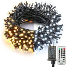 Color Changing Christmas Lights, 65.67ft 200 LED, 11 Functions, Dimmable, Warm/Cool White, Remote Control, Compatible with Xmas Tree