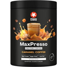 MaxiNutrition MaxPresso Caramel 300 g, caf? con prote?nas, polvo de Whey Coffee, 21 g de prote?nas por porci?n, sin az?car y bajo en grasa, se puede c