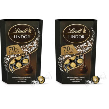 Lindt bombones LINDOR CORNET chocolate negro al 70% de cacao, delicioso bomb?n con interior de chocolate cremoso, chocolate Lindt, 337 g, aprox 26 bom