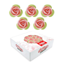 Dekora - Flores Comestibles para Decorar Tartas - Decoraci?n para Tartas y Pasteles - Flores de Oblea Sin Sabor Color Rosa ? 3,5 cm - Obleas Sin Glute