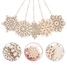 10 pcs Light Yellow Wooden Christmas Pendants