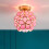 Gallickan loftlampe – lyserødt blomsterdesign, 1