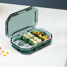 Bosca Táibléid Taistil Uiscedhíonach Láidir PRETXORVE Méid Taistil 6 Urrann Coimeádán Beag Cógaisíochta nó Seodra Beag Liath Gorm Glas