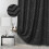 Perdea de duș neagră cu model chevron, 78" - Material impermeabil modern boho, compatibil cu tije standard 1