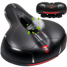 Sillín de bicicleta extra ancho y cómodo, almohadilla suave acolchada para sillín de bicicleta de montaña con gel, sillín para bicicleta