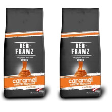Der-Franz Caf?, Aromatizado con caramelo, Caf? mezcla de Ar?bica y Robusta granos enteros, 1000 g (Paquete de 2)