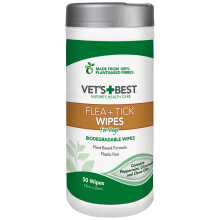 Vet's Best Flea and Tick Wipes for Dogs, Targeted Flea & Tick Application, Multi