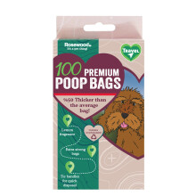 Rosewood Dog Poo Bags with Handles - 100 Easy Clean-Up Poop Bags, Loose Packed D