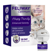 Feliway Optimum 30 Day Cat Calming Odourless Plug-In Pheromone Diffuser Starter Kit, 48ml - Helps Solve Signs of Stress in Cats and Kittens,