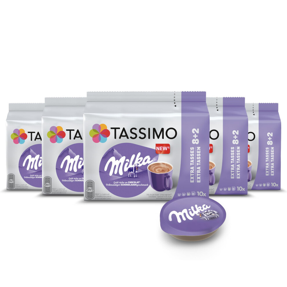Tassimo Milka Hot Chocolate Pods X 10 (Pack Of 5, Total 50 Drinks)