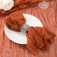 12-Pack Terracotta Cheesecloth Napkins, Burnt Orange, 21x21", for Wedding, Bridal/Baby Shower, Valentine's Day