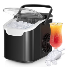 Portable Ice Maker, 26 Lbs/24H, Residential, Black