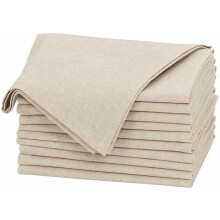 Servetter i linne och bomull, 20x20 cm, 12-pack