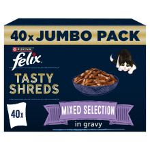 FELIX Tasty Shreds Adult Wet Cat Food Mixed Selection in Gravy