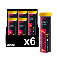 Isostar Sabor Arandanos, Hydrate & Perform Powertabs, F?rmula Isot?nica, Preparado para Bebida de Aporte de Gl?cidos y Electrolitos, Resistencia en En