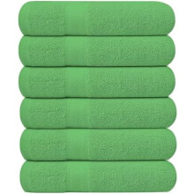 6-Pack 27x54" 100% Cotton Bath Towels – Light Green, Super Soft, Quick-Drying, Absorbent