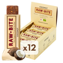 Raw Bite Barrita Ecol?gica de Coco - Paquete de 12 x 50 gr - Total: 600 gr