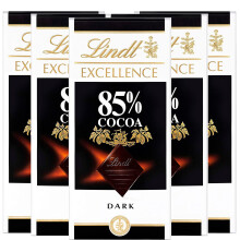 Lindt Chocolate EXCELLENCE 85%, tableta de chocolate puro, chocolate negro arom?tico, extrafino, delicado e intenso, 100g, pack de 5 unidades