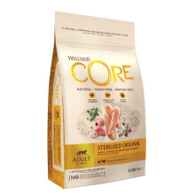 Wellness CORE Sterilised Original 4 kg, Chicken & Turkey – Dry Cat Food for Sterlised/Indoor Cats, Grain-Free, Natural, Hypoallergenic, Prot