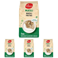 El Granero Integral - Muesli Frutas - 500 g - Elaborado con Cereales y Frutas Deshidratadas - Gran Fuente de Energ?a - Rica en Vitaminas y Minerales -