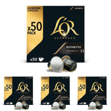 L'OR Espresso C?psulas de Caf? Ristretto | Intensidad 11 | 50 C?psulas Compatibles Nespresso (R)* - Amazon Exclusive (Paquete de 4)