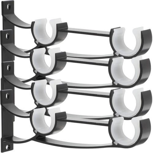 6 Brackets Heavy Duty Curtain Rod Bracket Double Rod Support for Interior Design