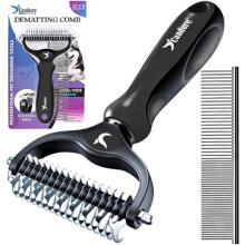 Candure Dematting Comb for Dog and Cat, Pet Grooming Rake and Brushes