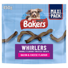 BAKERS Whirlers Bacon and Cheese Dog Treats 450g (Pack of 3)