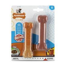 Nylabone Puppy Extreme Tough Chew Toy Bones, Twin Pack, Beef Stew &