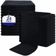 Prosoape de salon negre, prosop de păr din microfibră super moale și absorbant pentru salon, baie, spa, piscină și casă, 27 inch x 16 inch
