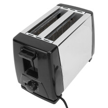 Tostadora compacta de 2 rebanadas, ranuras anchas, ABS y acero inoxidable