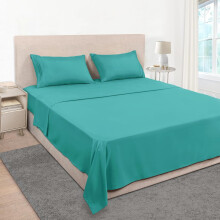 Bettwäsche-Set (Queen-Size) – 1800 Fäden pro Zoll, tiefe Taschen, weich und atmungsaktiv, knitter- und farbbeständig, 4-teilig, elfenbeinfarben
