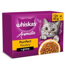WHISKAS AROMATIC Adult Wet Cat Food in Gravy 12x85g Purrfect Poultry